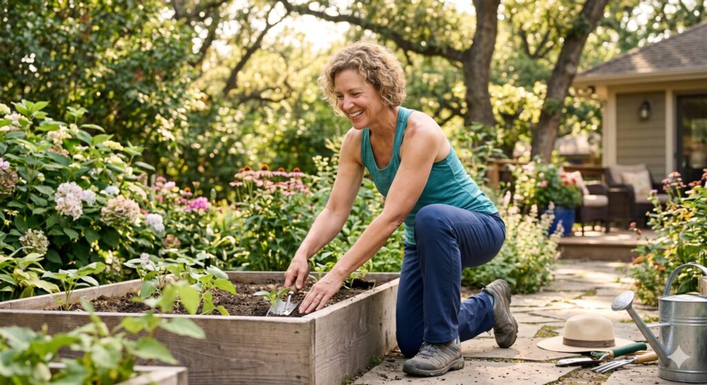 A woman enjoying active, pain-free mobility after finding natural relief from rheumatoid arthritis.